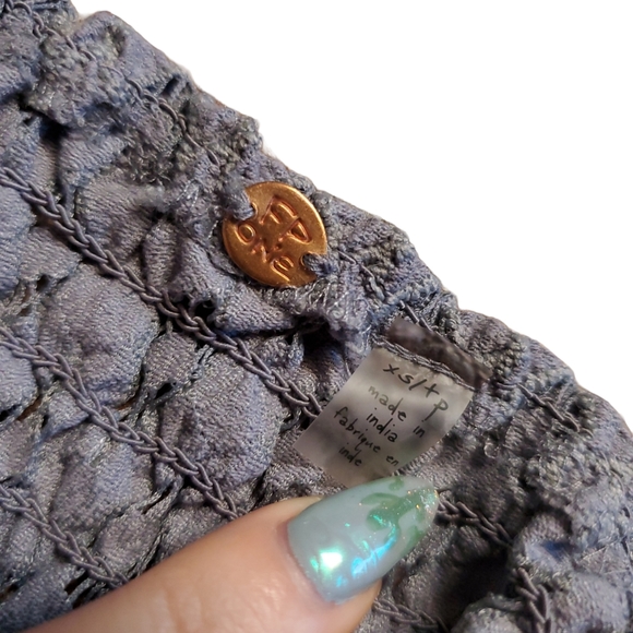 Free People Adella Burnout Dress - Extra Small XS Strappy Grey / Lilac Summer - Picture 8 of 8